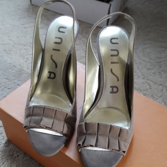 Unisa Taupe Suede Opened Toed Sandals - Picture 1 of 5